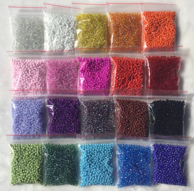 Wholesale Lot Bulk 3mm Glass Seed Beads 8/0 20 Colors GREAT DEAL 500g Free Ship