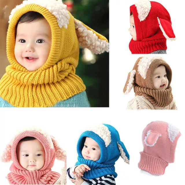 Kinder Mädchen Jungen Kleinkind Baby gestrickter Winter warmer Mütze Schal