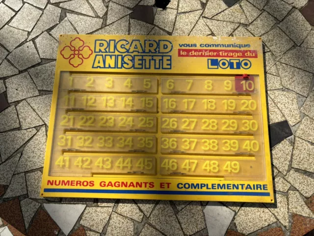 RICARD ANISETTE JEU DE LOTO Pub Bar Bistrot No Plaque Émaillée