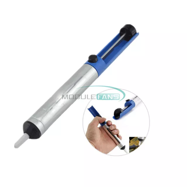 Aluminum Solder Desoldering Pump Remover Gun Sucker Suction Tin Bar Tool Blue