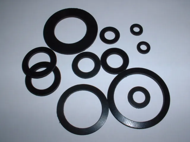 2Mm Thick Black Epdm Rubber Flat Round Ring Washer Seal Gaskets 12Mm - 80Mm Od