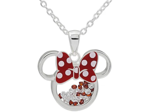 NIB- Disney Mickey Mouse & Friends SS Minnie Crystal Shaker Pendant Necklace