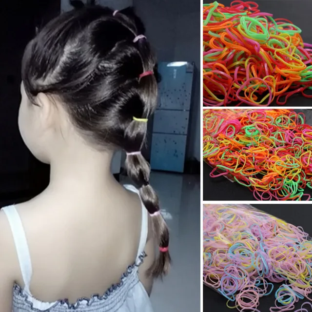 1000 Mini Multiclor Hair Elastic Rubber Bands Braids Braiding Plaits Small Bands