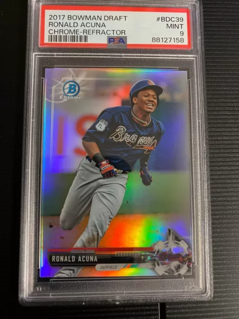 2017 Bowman Chrome Draft Ronald Acuna Refractor #BDC39 PSA 9 MINT