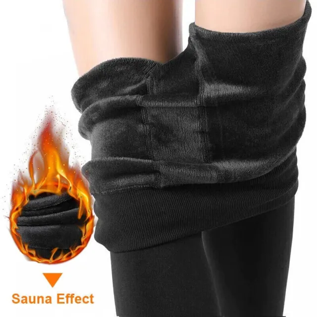 UK Womens Winter Warm Thick Fleece Lined Thermal Pants Stretchy. Leggings  Ladies