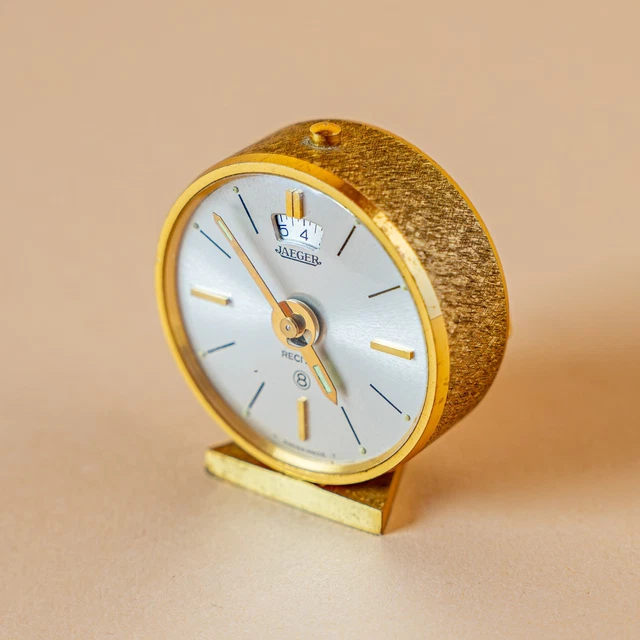 ANCIENNE PENDULETTE DE Voyage Reveil Jaeger Lecoultre Modele Ados 1950