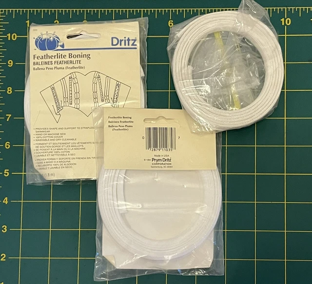 2 paquetes Dritz Featherlite deshuesado blanco 2 yardas cada uno más 1 parcial - total 5 yardas +
