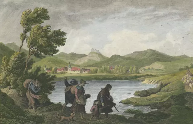 STAUFFENBERG (Harz) - Ansicht - Ludwig Richter - kol. Stahlstich um 1850