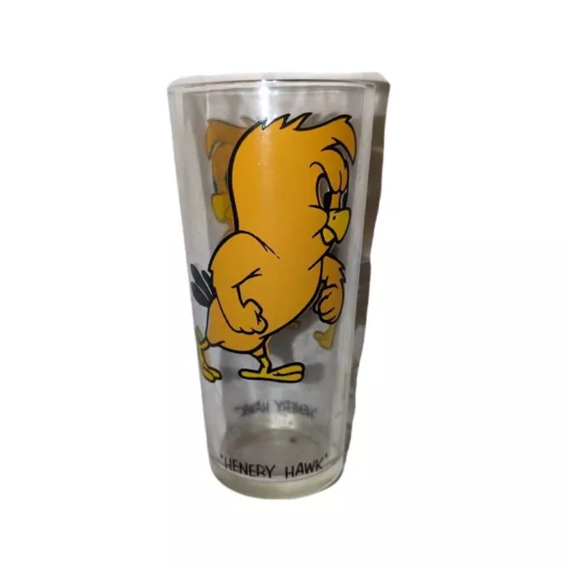 Vintage Warner Bros 1973 Pepsi Henery Hawk Tall Glass Cartoon Mint Looney Tunes