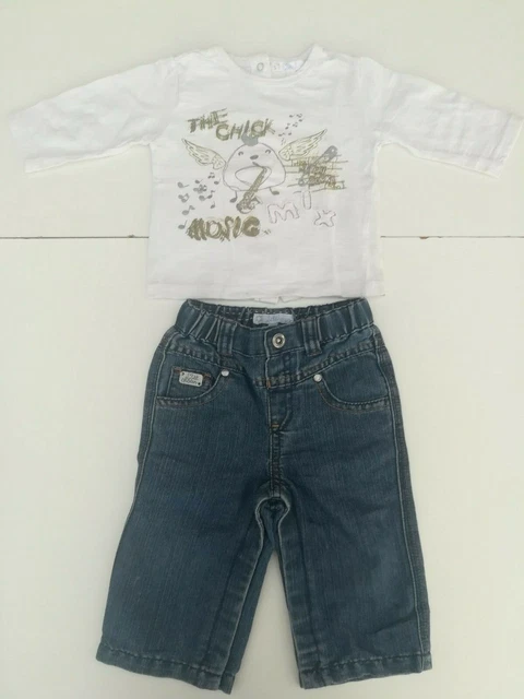 Lot Vêtements Tape-à-l'oeil Garçon 6 Mois - 4 Pièces (pull, T-shirt, Sous-vêtement), Occasion Très Bon état