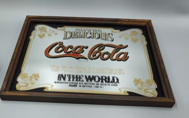 Vintage Coca Cola The Most Refreshing Drink in The World sign mirror 10 X13