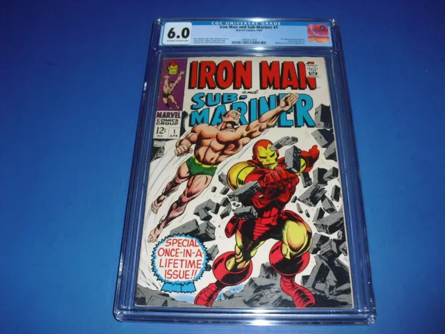 Iron Man and Sub Mariner #1 CGC 6.0 w/ OW/W pages 1968! Marvel & pre dates I39