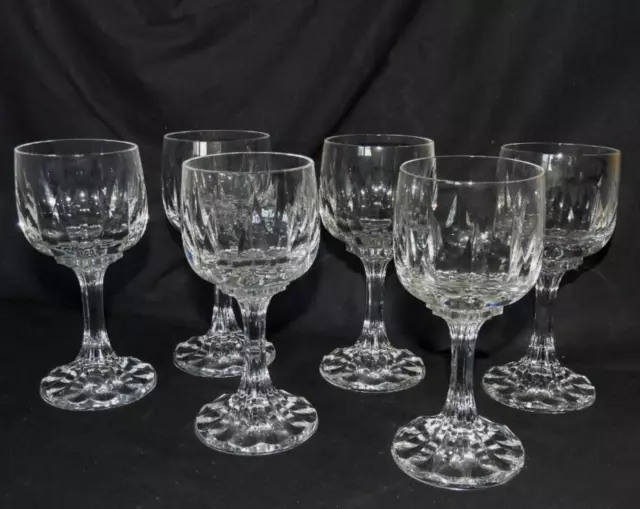 VILLEROY ET BOCH " ARABELLE " : Série de 6 verres à vin 16 cm, cristal (TBE)