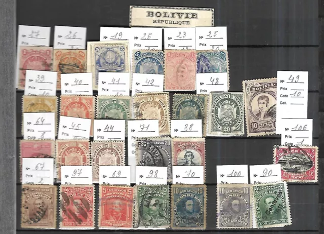 BOLIVIE     LOT  ObLI et n* MLH