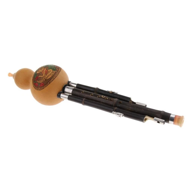 Hulusi Flûte Traditionnelle Chinoise En Gourde – Clé De Do 45 Cm Avec Étui Pour Débutants
