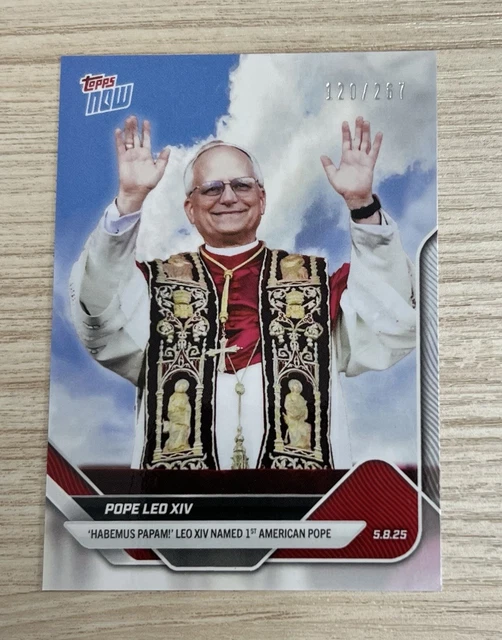 2025 TOPPS NOW #POPE-1SP Pope Leo XIV 1st American Pope White Smoke ...