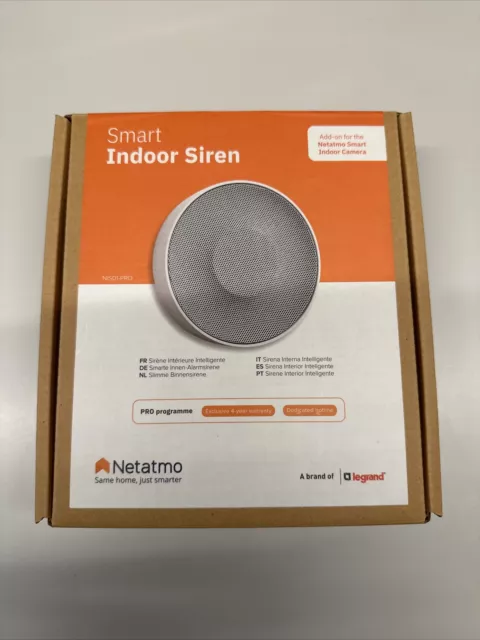 NETATMO NIS01-PRO Sirena Interna Intelligente con allarme da 110dB - NUOVA