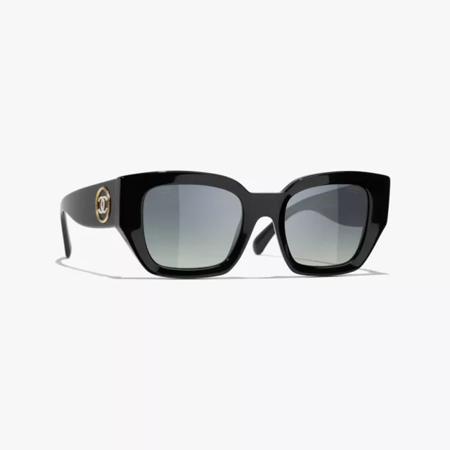 CHANEL CH5506 C 622/S8 Black Frame / Gray Polarized Gradient Lens Sunglasses  $248.88 - PicClick