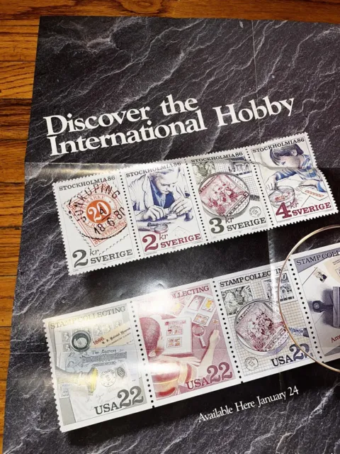 USPS Poster 575 "Discover the International Hobby" 1986 24"x36"