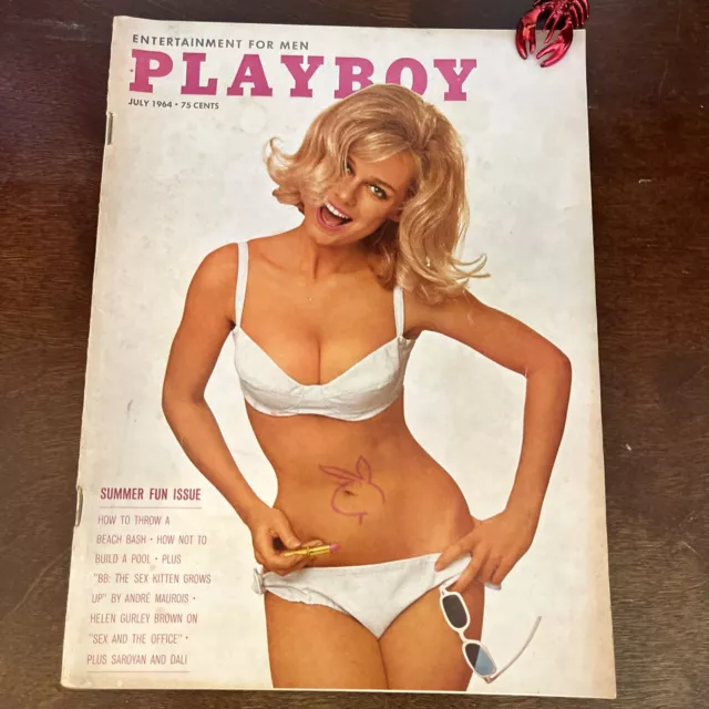 Vtg Playboy Magazine July 1964 Cynthia Maddox(Cover) Brigitte Bardot !! Gd Cond