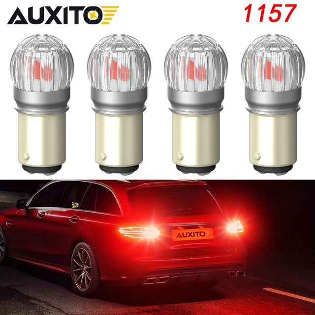4x AUXITO 1157 LED Bright Red Brake Tail Stop Light Parking Bulbs High Power EAC