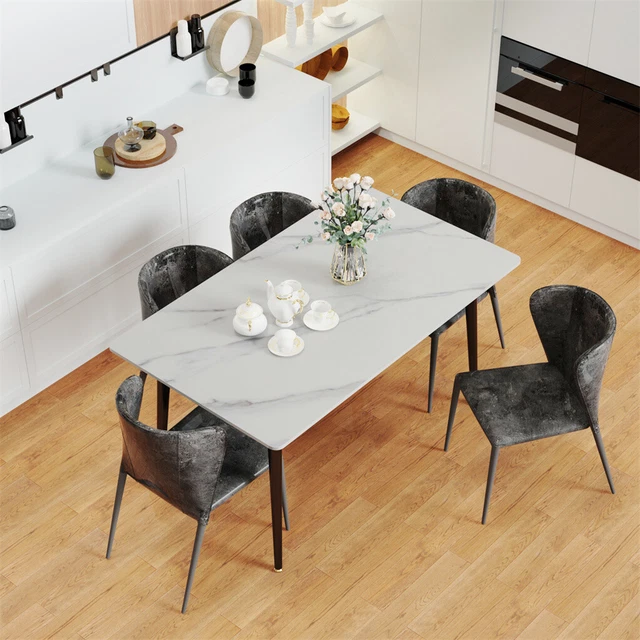 Atemberaubender Hochglanz 4-6 Sitzer Marmor Esstisch Küche Esszimmer Tischhaus