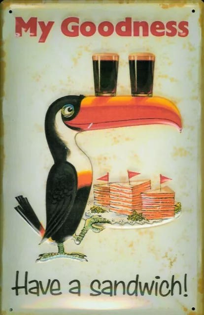 Blechschild Guinness Bier Have a Sandwich! Toucan Schild retro Kneipenschid Beer