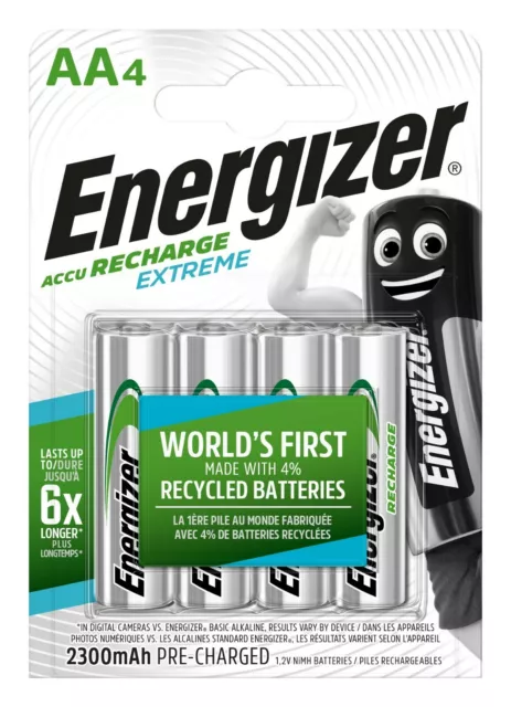 4 x Energizer Extreme Akku AA Mignon HR6 1,2V NiMH 2300mAh im Blister