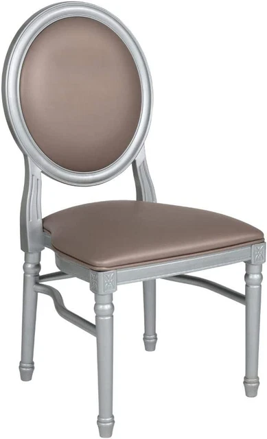 2 Pk. HERCULES Series 900 Lb. Capacity King Louis Chair with Taupe Vinyl Back an