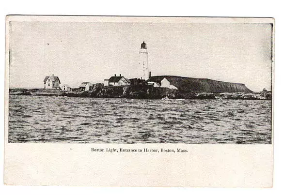 Postcard MA Boston Harbor Light House Massachusetts  Antique