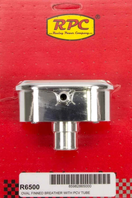 Racing Power Co Polished 1-1/4 In Hole Oval Push-In Breather P/N R6500