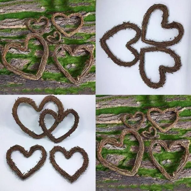 DIY Party Decorations Craft Wreaths Sepak Takraw Heart Shape Wooden Rattan