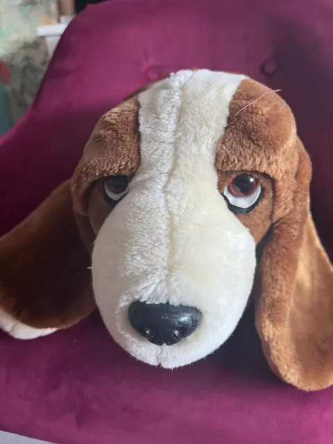 Vintage Huggles Basset Hound Dog Puppy Soft Toy Plush Large 22” 3