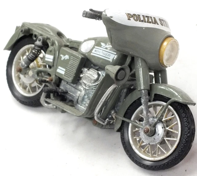 Moto Polistil Moto Guzzi Polizia Stradale - Modèle Réduit 1/15 Vintage - Made In Italy