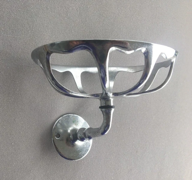 Vintage Chrome Brass Wall Mount Sponge Soap Dish Old  Bath Fixture 48-18J