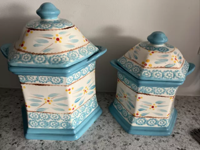 Temptations by Tara - Old World Turqouise Canister Jars cookie