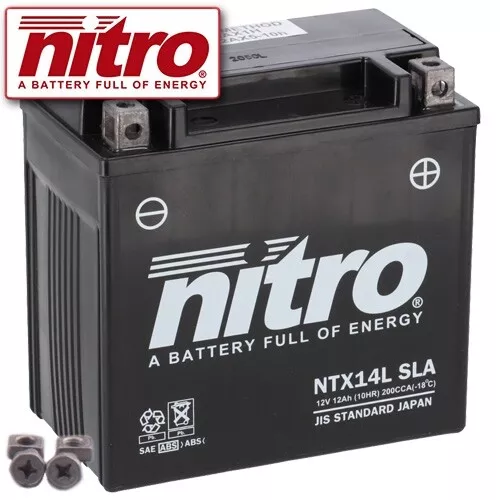 Motorrad Batterie Nitro YTX14L-BS GEL geschlossen 12V|12Ah|CCA:200A 150x87x145mm