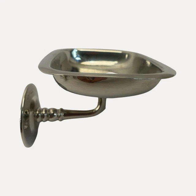 Antique Vintage c1905 Brasscrafters Nickel Plated Brass Wall Mount Soap Dish