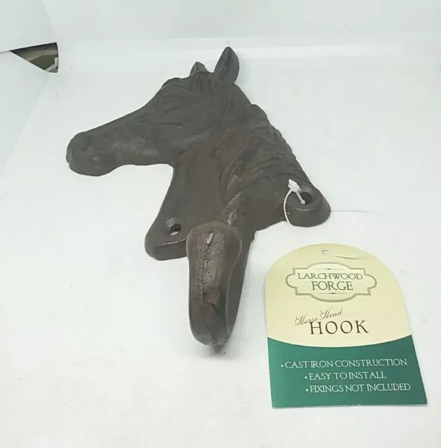 Rustic Cast Iron Horse Head Hook Hanger Interior Exterior Coat Tack Harness Etc