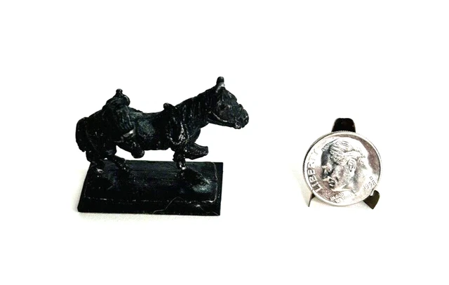 Vintage Metal Toy Horse Rustic Free Standing With Supplies 1 1/2" L x 1 1/4" H