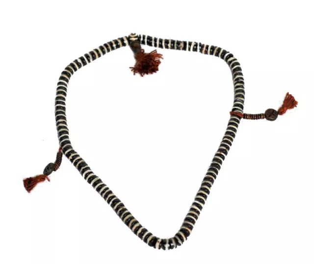 Mala collier chapelet rosaire Perles en plates Tibétain 7mm