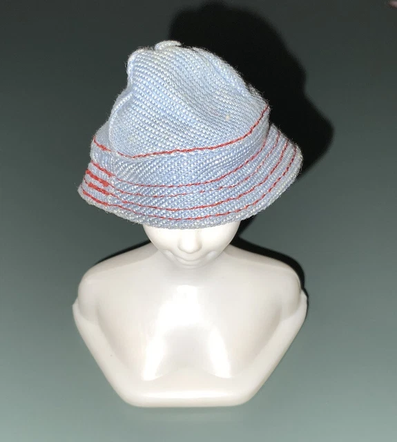 Vintage 1960s Skipper Barbie Doll Land And Sea #1917 Blue Denim Duck Hat Cap💕