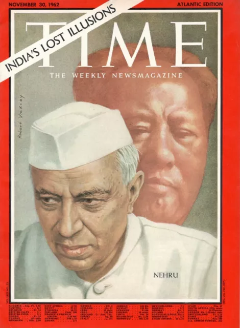 1962 Time Jawaharlal Nehru India Only Cover Original Print Ready to Frame