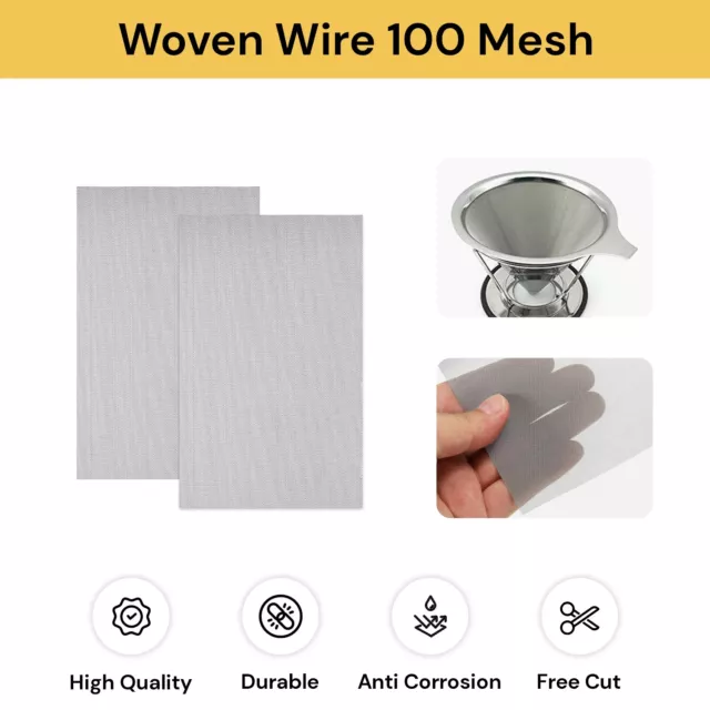 Mesh Stainless Steel Woven Wire Screening Filtration Filter Fine Screen Sheet AU 2