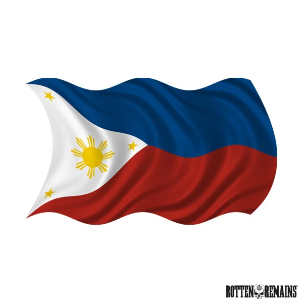Philippines Waving Flag Decal Filipino Car Window Vinyl Sticker (RH) e3m