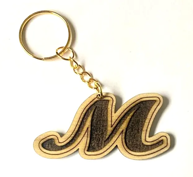 A-Z Personalised Initials Wooden Letter Alphabet Keyring Key Ring Key Chain