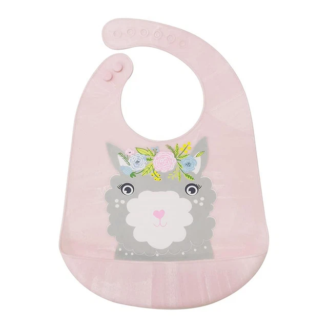 Kushies SiliBib, Silicone Waterproof Feeding Bib, Llama, One Size