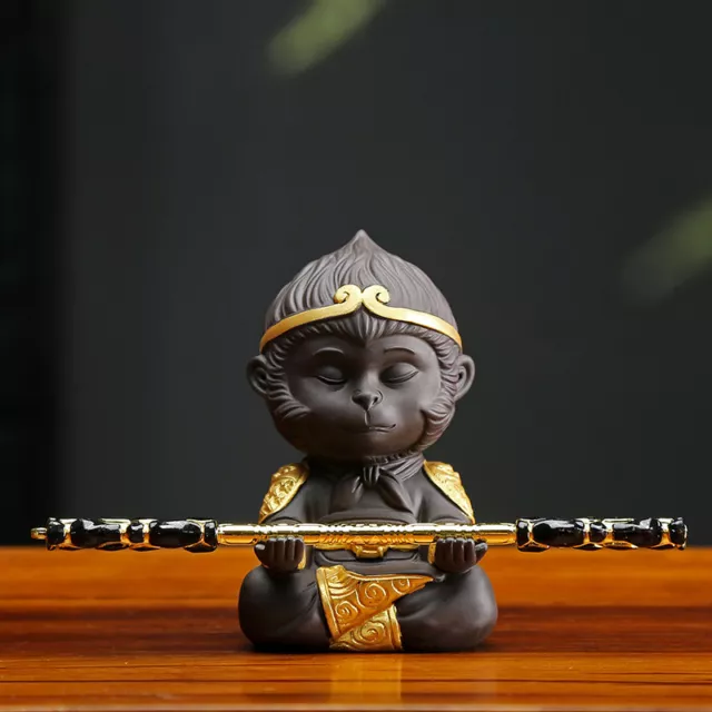 yixing zisha tea pet Heaven Monkey King handmade statue mini house warming gift