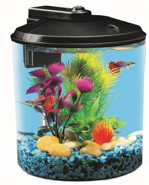 Aqua Culture 1.5-Gallon Aquarium Starter Kit Plastic, LED Lighting and Power Fil