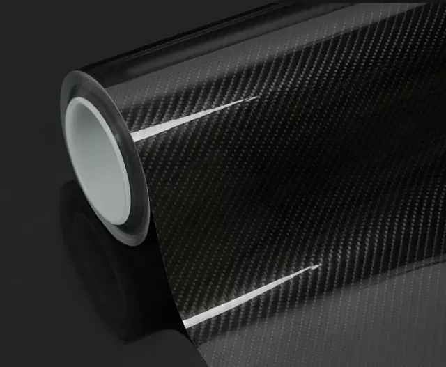Adesivo pellicola avvolgente in fibra di carbonio 5D nero pellicola avvolgente auto senza bolle d'aria